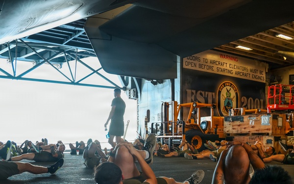 22nd MEU(SOC) | Corporals Course PT Aboard USS Iwo Jima