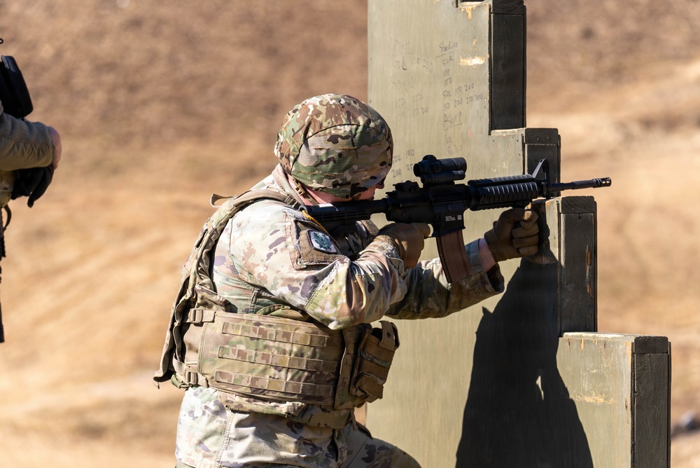 1st Signal Brigade Soldiers participate in a live-fire exercise at Camp Casey