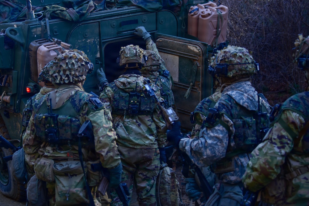 Maj. Gen. Charles Lambardo conducts battle field rotation checking in with 2-23 Infantry
