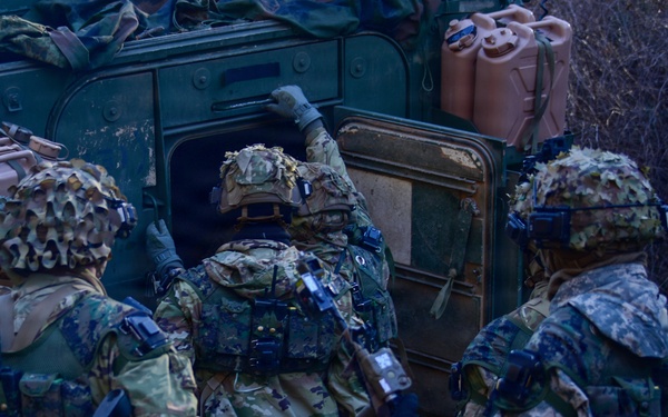 Maj. Gen. Charles Lambardo conducts battle field rotation checking in with 2-23 Infantry
