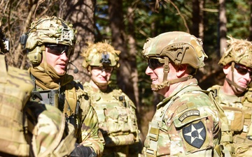 Maj. Gen. Charles Lambardo conducts battle field rotation checking in with 2-23 Infantry