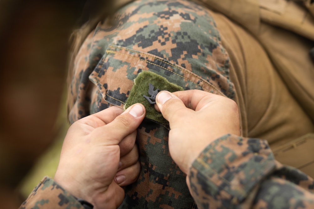 U.S. Sailor Promotes to The Rank of Petty Officer 3rd Class on Camp Schwab