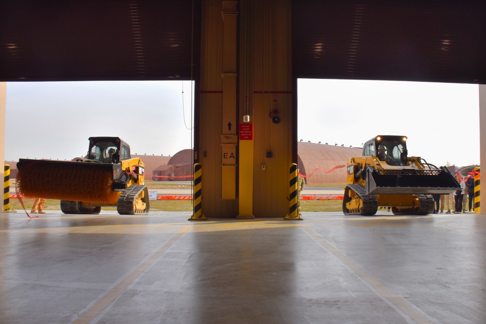 Compact Track Loaders cut the ribbon on Osan Air Base’s new Airfield Damage Repair warehouses