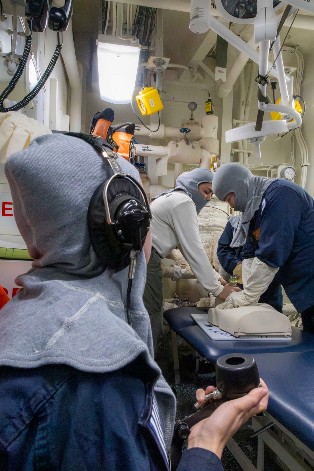 Abraham Lincoln conducts general quarters drill