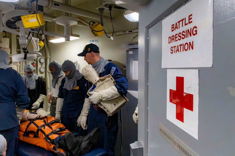 Abraham Lincoln conducts general quarters drill