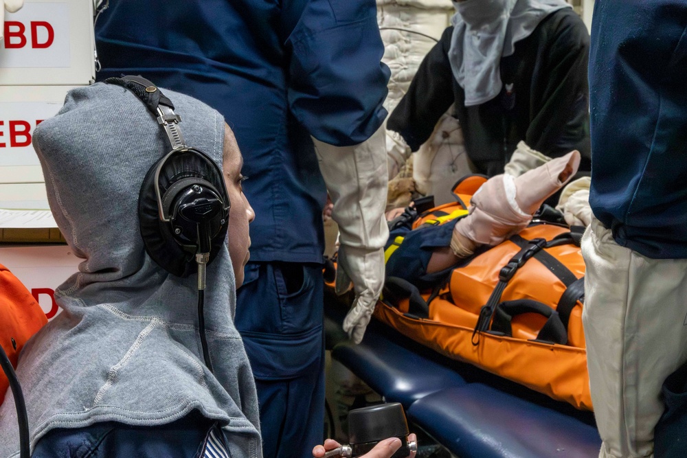 Abraham Lincoln conducts general quarters drill