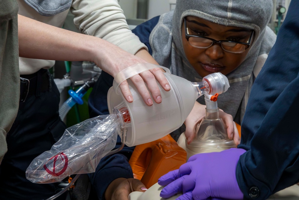 Abraham Lincoln conducts general quarters drill