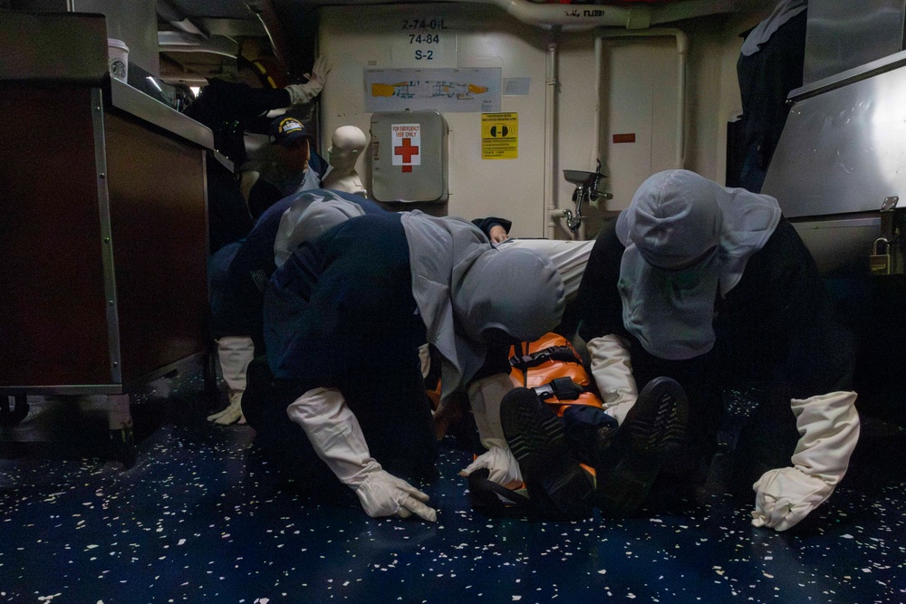 Abraham Lincoln conducts general quarters drill