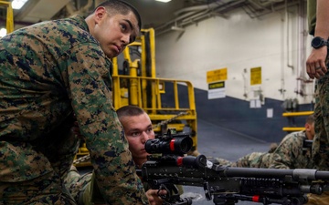 U.S. Marines Conduct Target Training Aboard USS Tripoli
