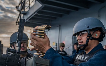 USS Tripoli Conducts Weapons Training