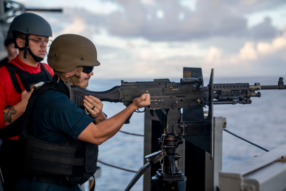 USS Tripoli Conducts Weapons Training