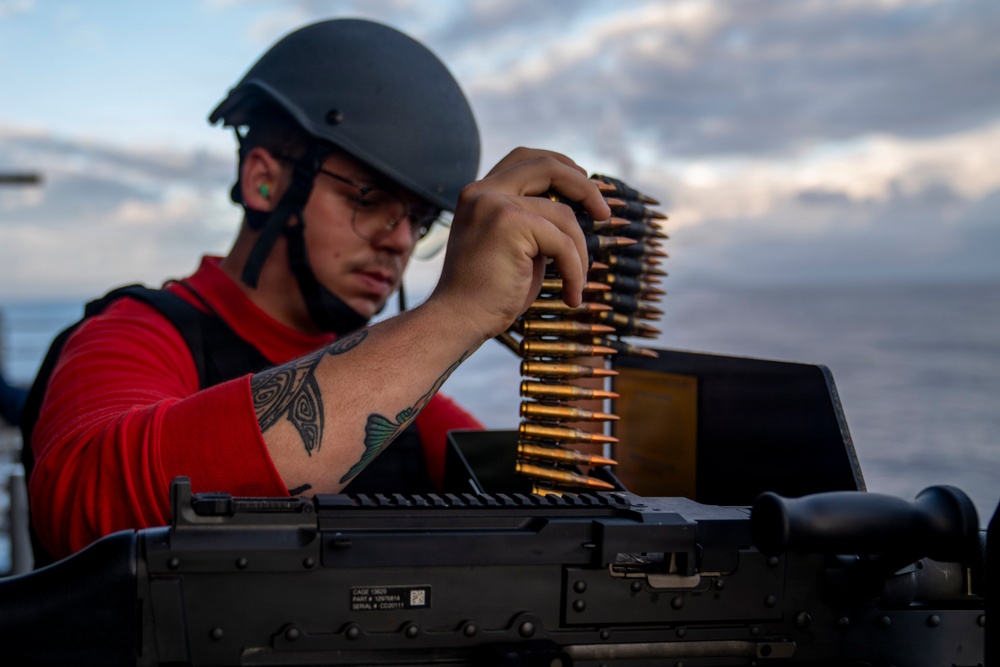 USS Tripoli Conducts Weapons Training