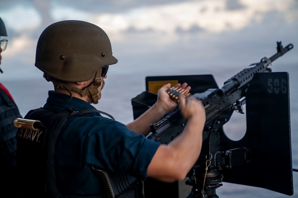USS Tripoli Conducts Weapons Training