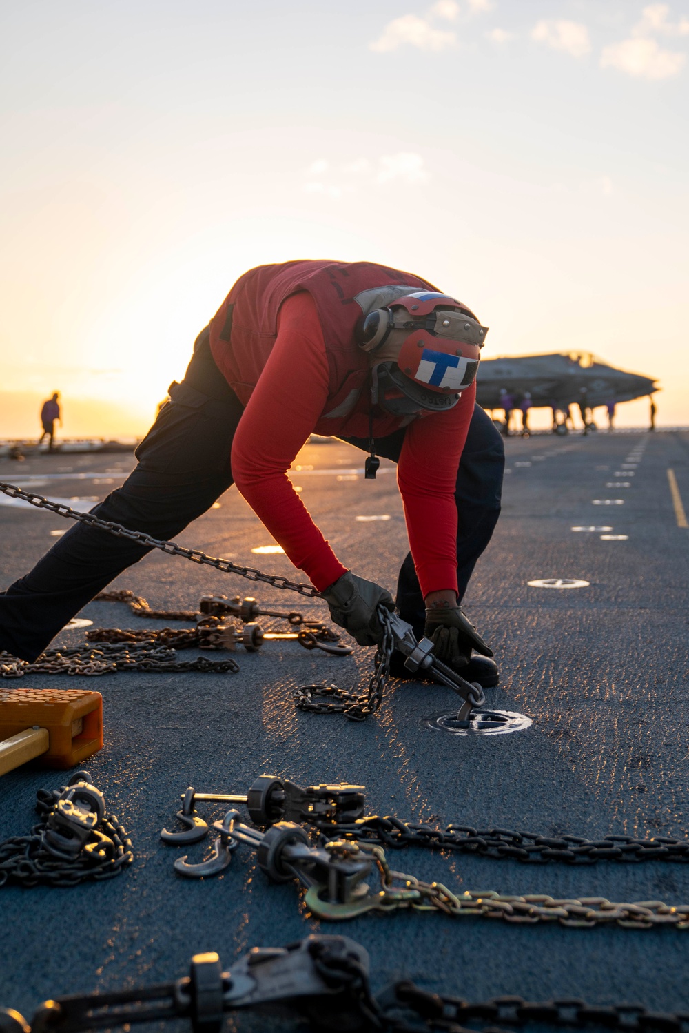 USS Tripoli Conducts Sunset Flight Operations