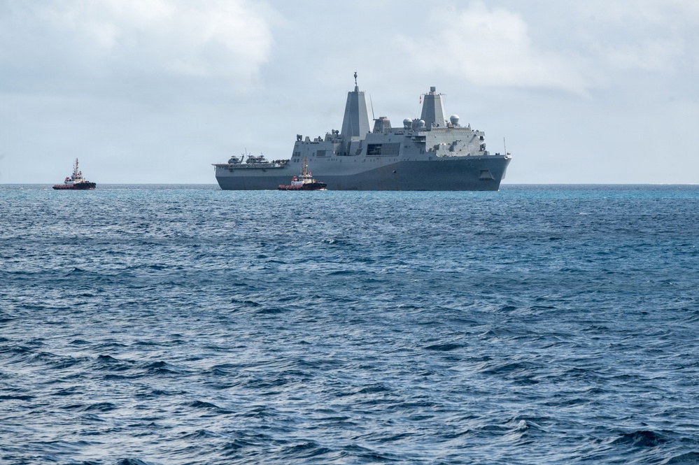 USS San Diego visits NSF Diego Garcia