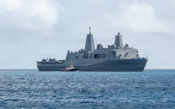 USS San Diego visits NSF Diego Garcia