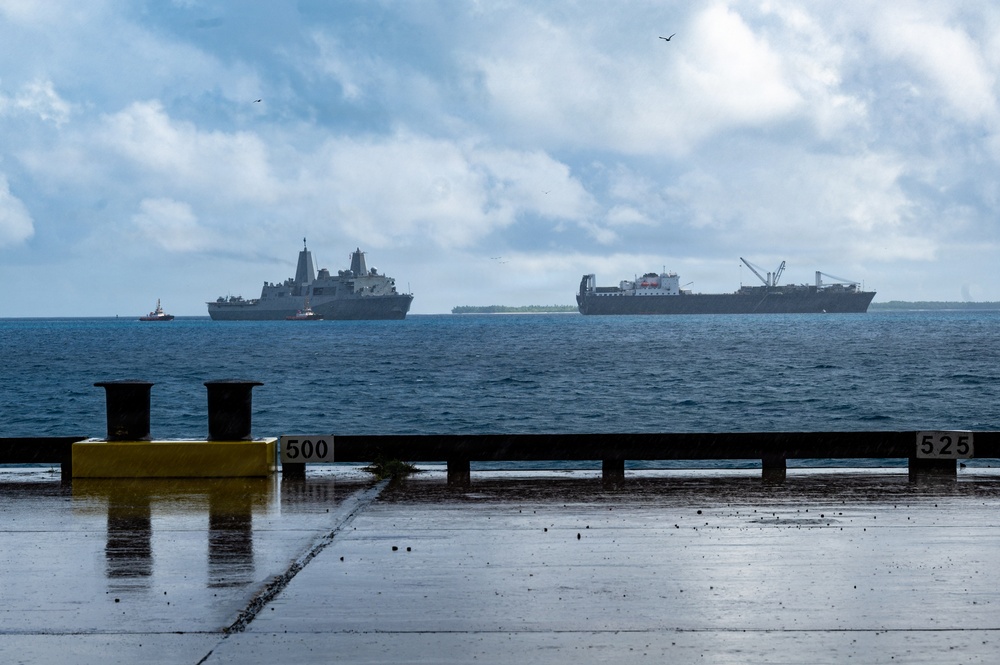 USS San Diego visits NSF Diego Garcia