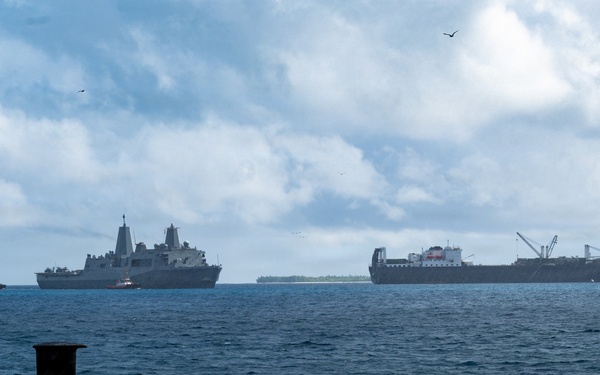 USS San Diego visits NSF Diego Garcia