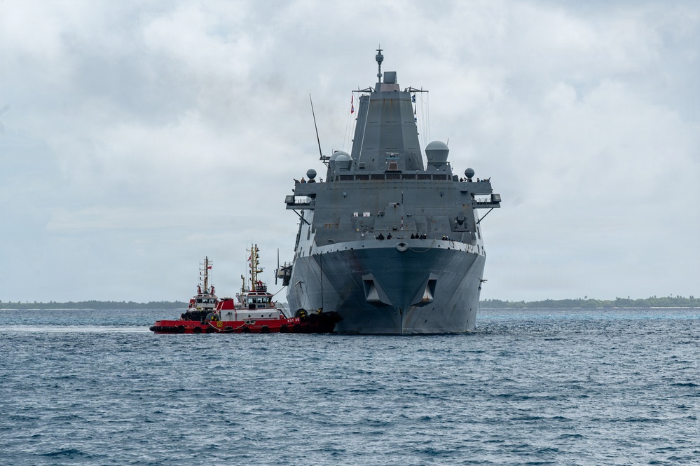 USS San Diego visits NSF Diego Garcia