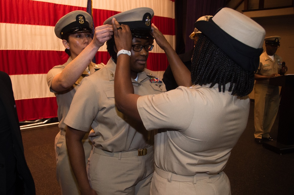 Ronald Reagan’s GSMC Djamen Is Pinned To Senior Chief