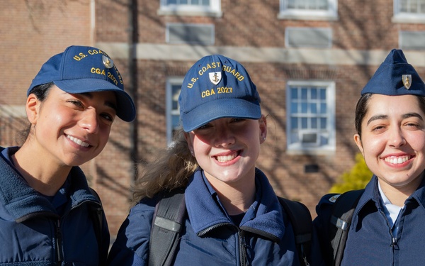 U.S. Coast Guard Academy cadets return from holiday leave