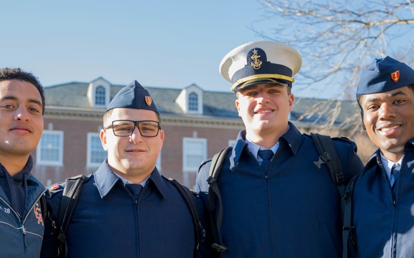 U.S. Coast Guard Academy cadets return from holiday leave