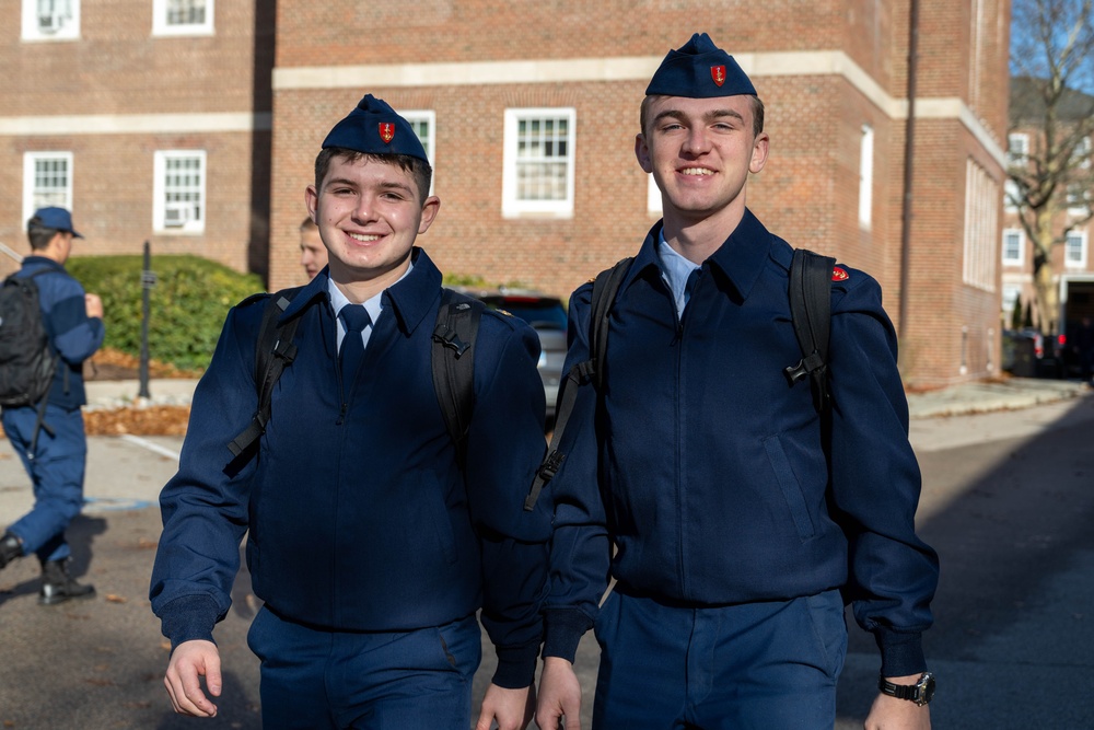 U.S. Coast Guard Academy cadets return from holiday leave