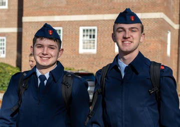 U.S. Coast Guard Academy cadets return from holiday leave