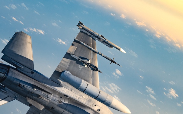 A U.S. Air Force F-16 Trains Over the Gulf Coast of Florida
