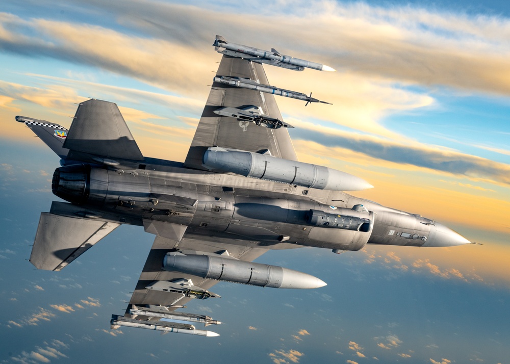 F-16 Fighting Falcon from 40th Flight Test Squadron over Gulf coast of Florida