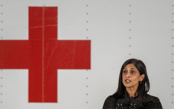First Lady Melania Trump and Second Lady Usha Vance Partner with Red Cross Making Care Packages at Andrews
