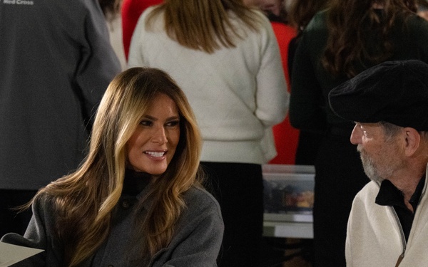 First Lady Melania Trump and Second Lady Usha Vance Partner with Red Cross Making Care Packages at Andrews