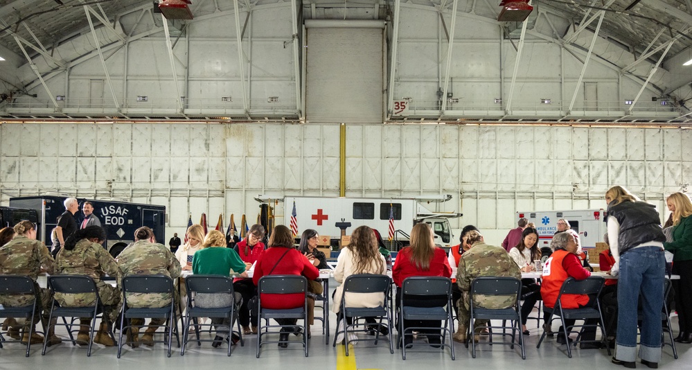 First Lady Melania Trump and Second Lady Usha Vance Partner with Red Cross Making Care Packages at Andrews