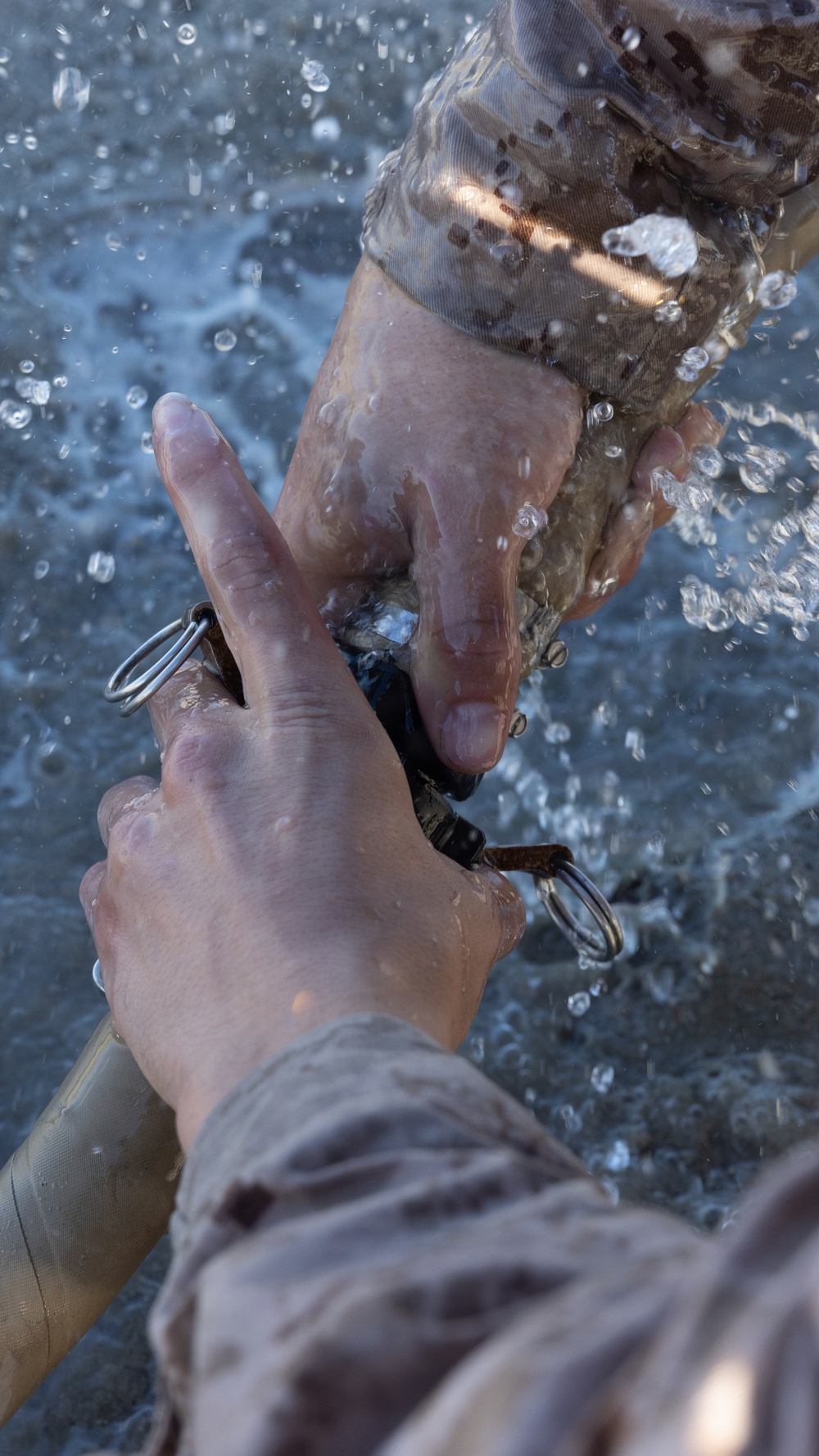 CLB-5 Marines set up water purification system during Steel Knight 25