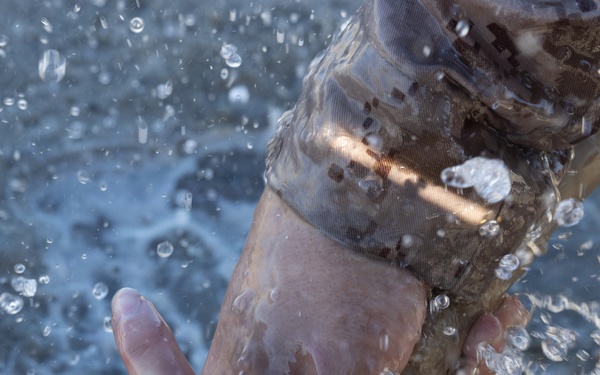 CLB-5 Marines set up water purification system during Steel Knight 25