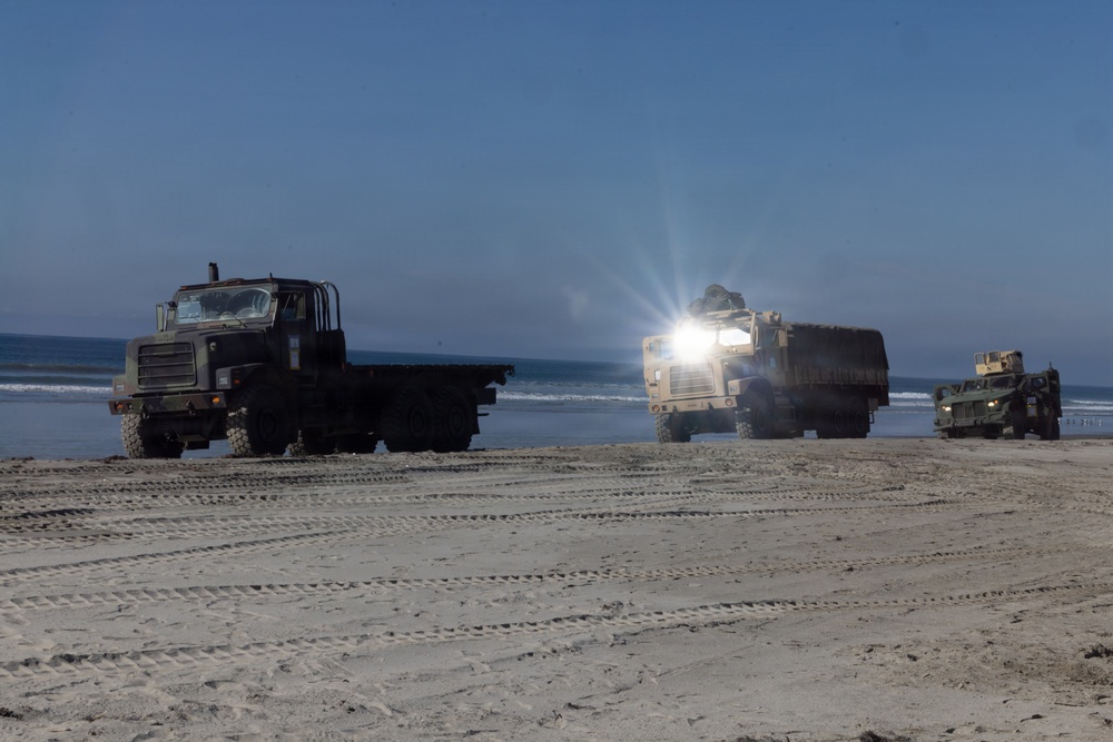 CLB-5 Marines set up water purification system during Steel Knight 25