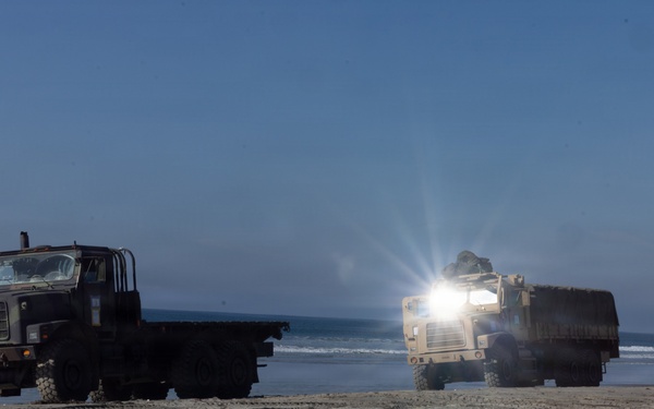 CLB-5 Marines set up water purification system during Steel Knight 25