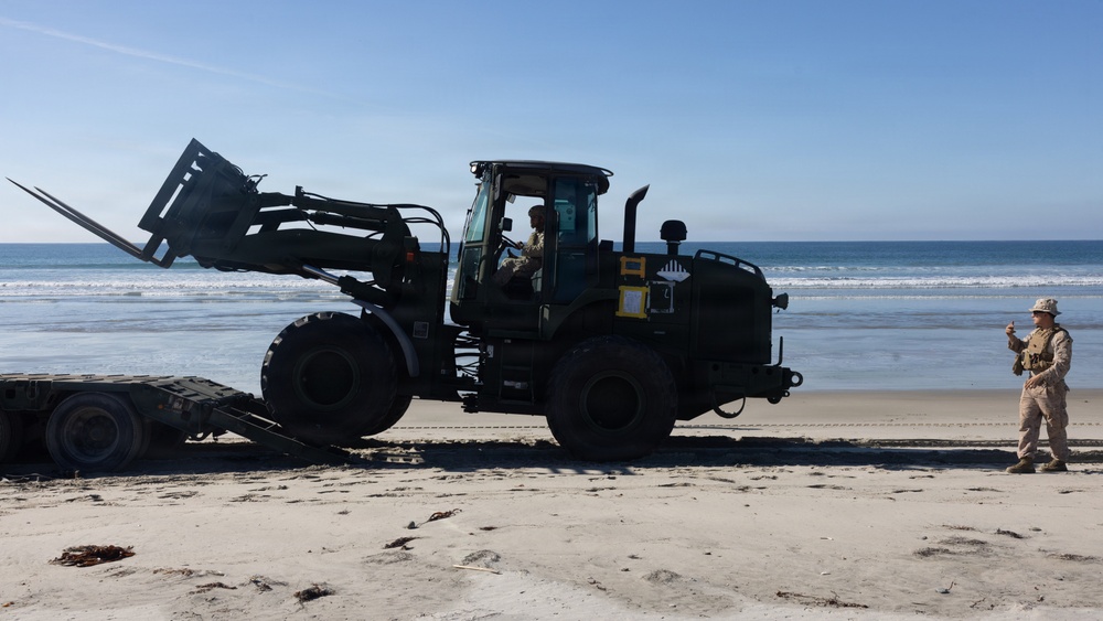 CLB-5 Marines set up water purification system during Steel Knight 25