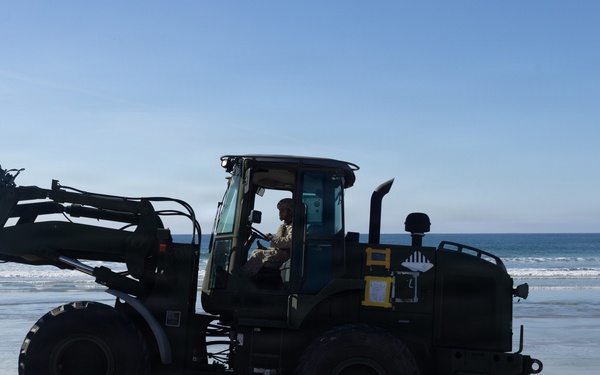 CLB-5 Marines set up water purification system during Steel Knight 25