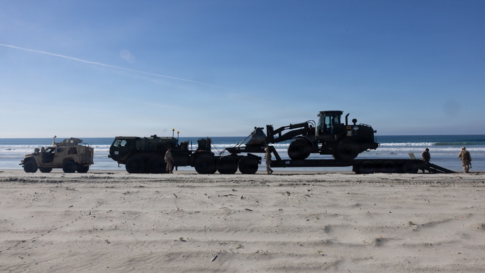 CLB-5 Marines set up water purification system during Steel Knight 25