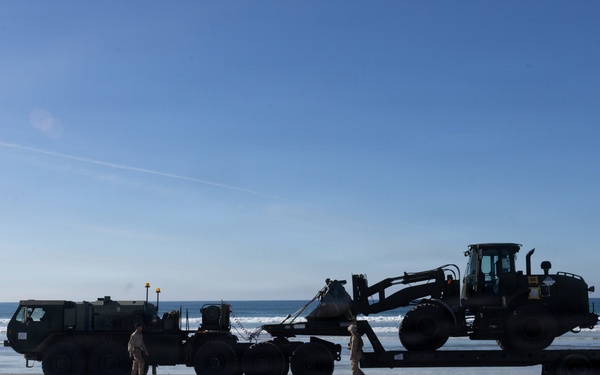 CLB-5 Marines set up water purification system during Steel Knight 25