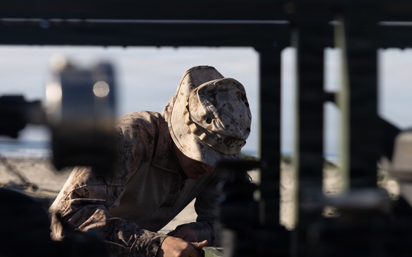 CLB-5 Marines set up water purification system during Steel Knight 25