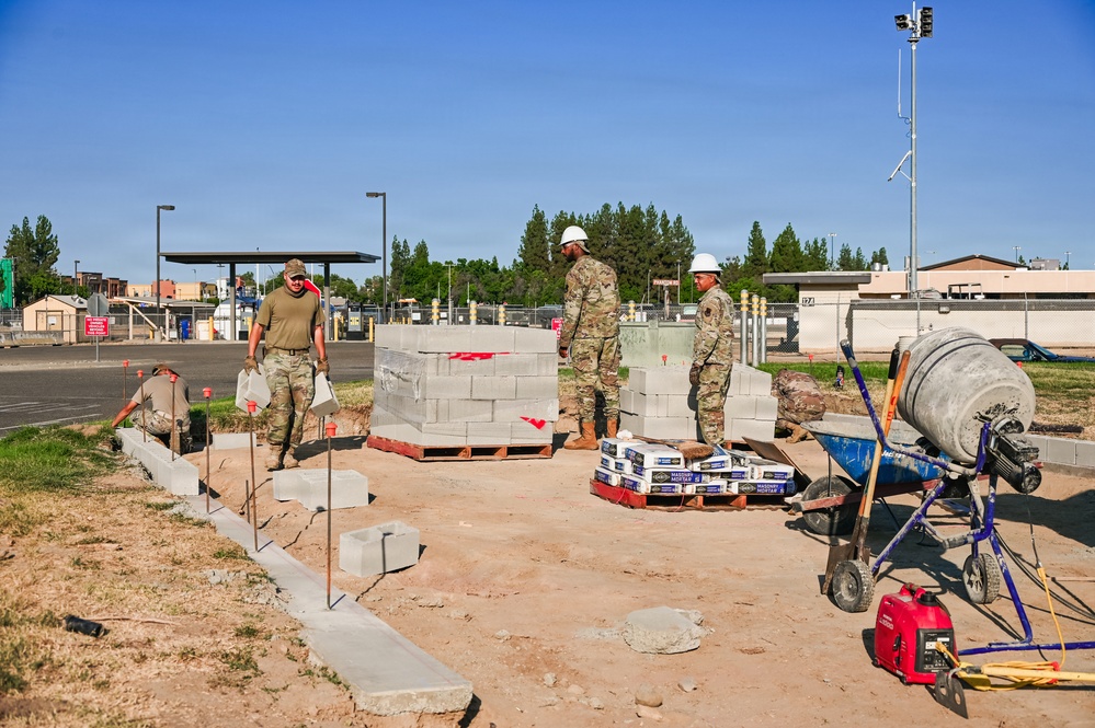 144th Civil Engineer Squadron constructs cement pad