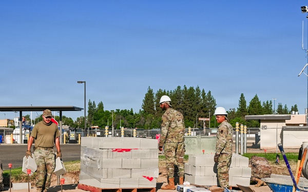 144th Civil Engineer Squadron constructs cement pad