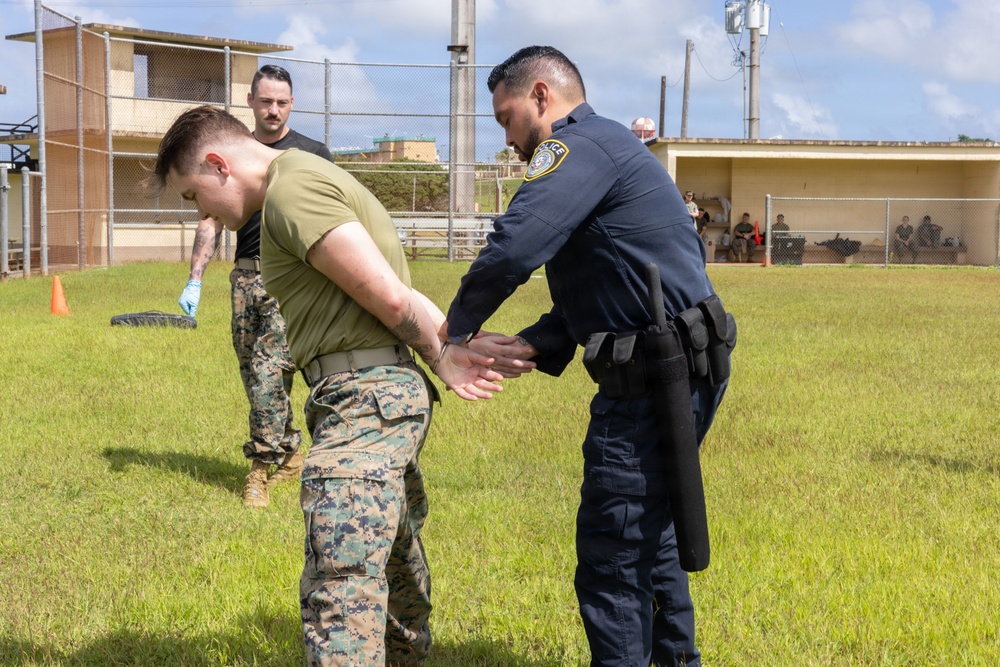 Camp Blaz Marines and Guam Police Officers conduct OC spray training