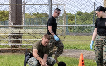 Camp Blaz Marines and Guam Police Officers conduct OC spray training