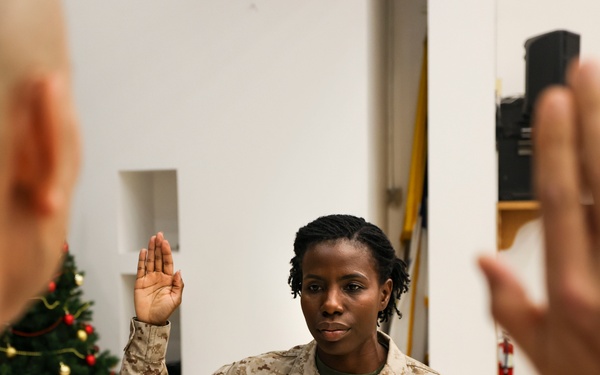 TF 51/5th MEB mustang officer promotes to lieutenant colonel