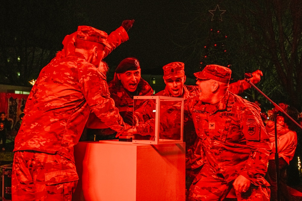 Vicenza military community hosts the annual Christmas tree lighting.