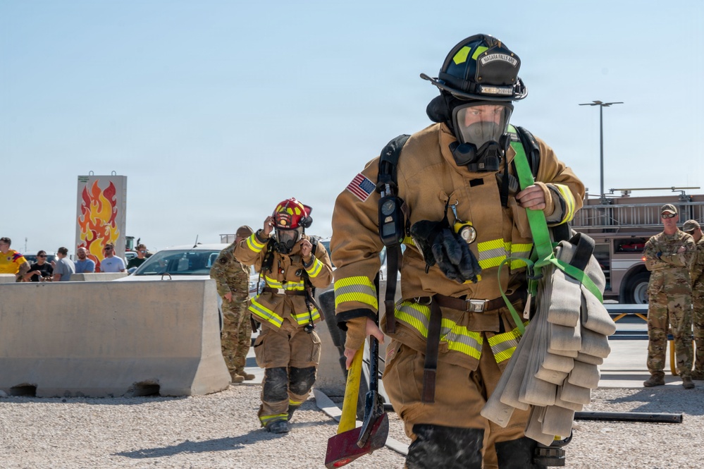 379th AEW first responders team up with RAF for safety day exercise