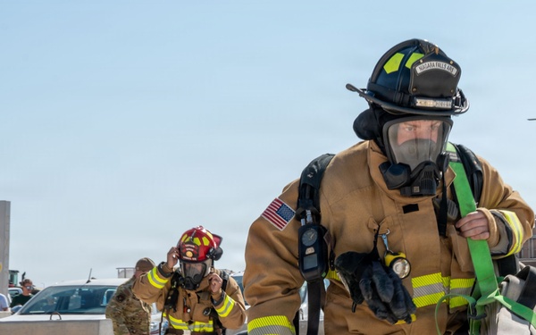 379th AEW first responders team up with RAF for safety day exercise